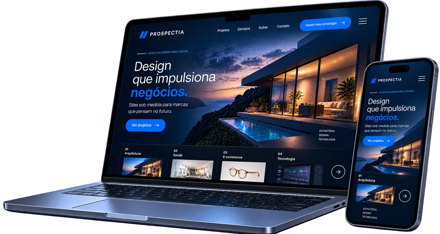 Mockup de site em notebook e celular