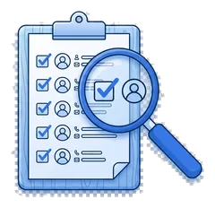 Ícone de checklist conferindo contato validado