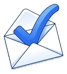 Ícone de e-mail com contato conferido