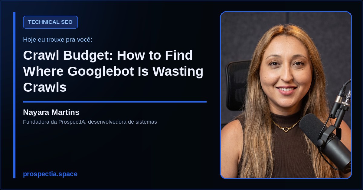 Crawl Budget: How to Find Where Googlebot Is Wasting Crawls, artigo de Nayara Martins, desenvolvedora de sistemas sob medida