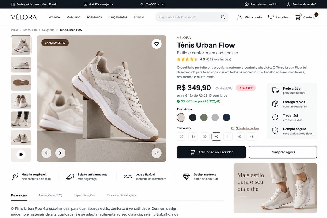 Tela real de um site desenvolvido pela ProspectIA